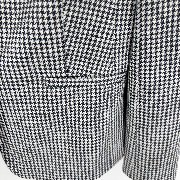 Talbots Aberdeen Houndstooth Blazer Black White Size 8 - Picture 4 of 10
